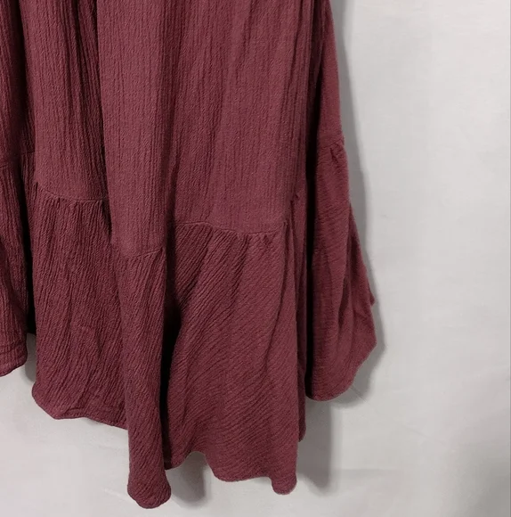 Torrid Hanky Hem Mini Dress Women's 1X Burgundy Babydoll Retro 90s Y2K Romantic - Picture 4 of 9